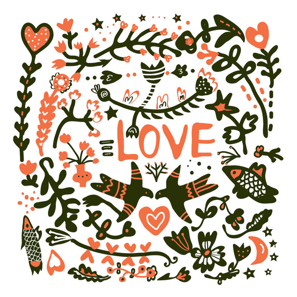 Greeting card with love for wedding - Vector, Image