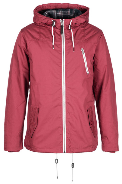 Тепла темно-рожева куртка з капюшоном
 - Фото, зображення