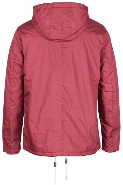 Takaisin lämmin tumma vaaleanpunainen takki huppu
 - Valokuva, kuva