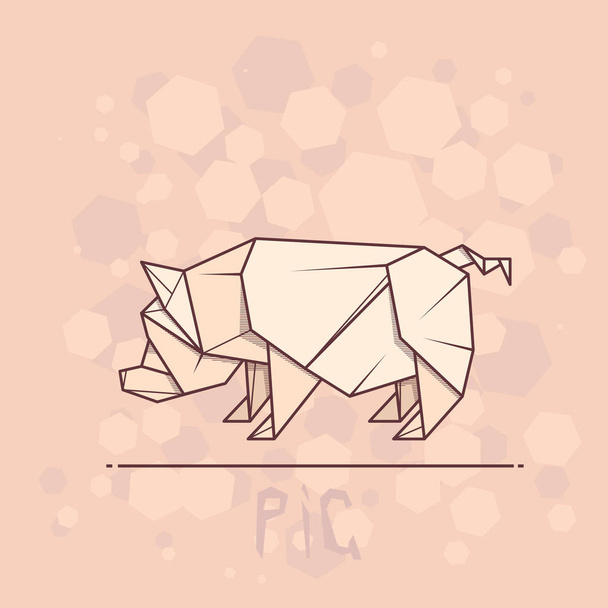 origami carta illustrazione vettoriale di maiale
. - Vettoriali, immagini