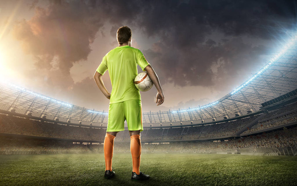 Soccer stadium with soccer player - Photo, Image