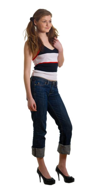 Young women in jeans - Fotografie, Obrázek