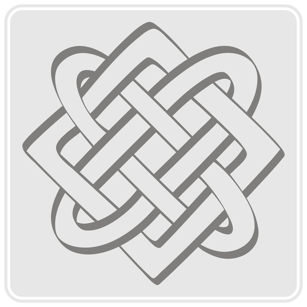 monochrome icon with Celtic art and ethnic ornaments   - Vector, Image