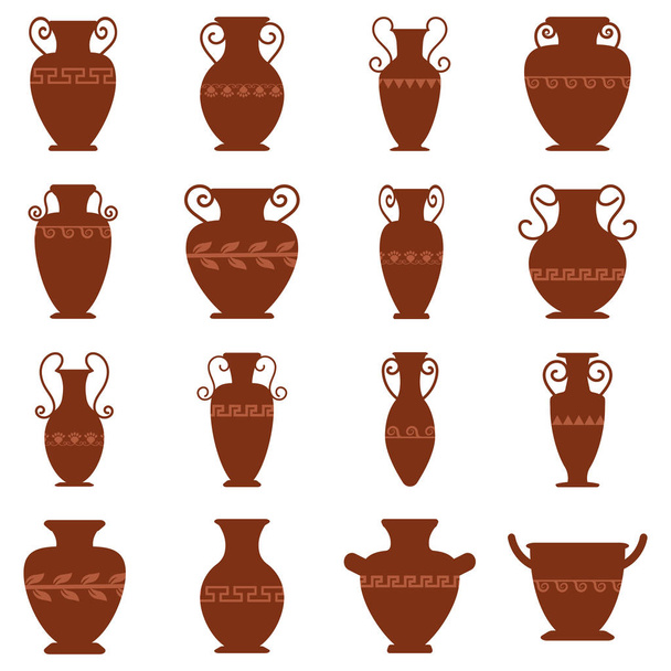 Collection of antiquity urns - Vetor, Imagem