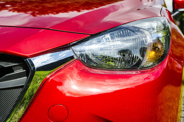 Front light of red 0car - Photo, Image