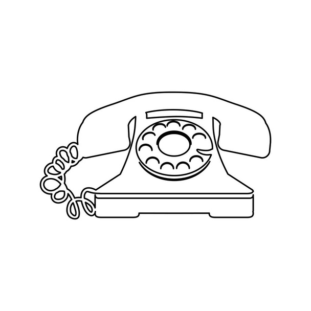 boceto teléfono antiguo con auricular y cable
 - Vector, Imagen