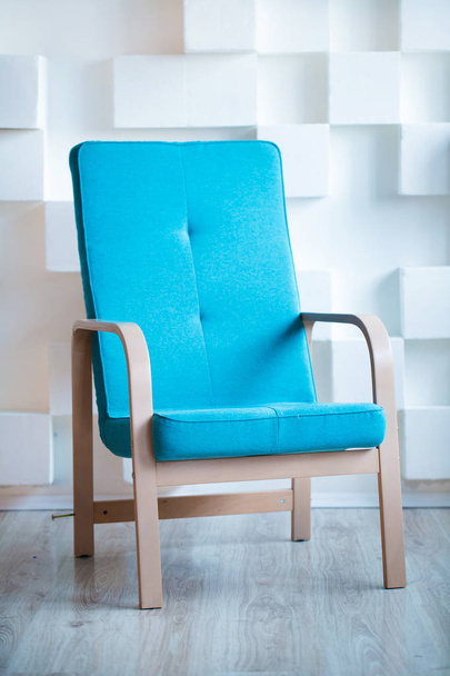 Blue chair in living room - Φωτογραφία, εικόνα