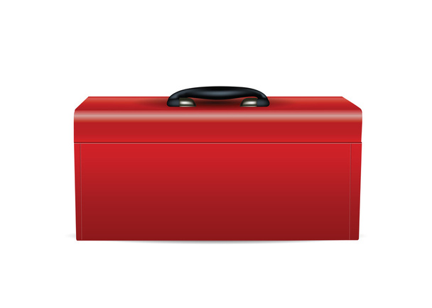 Red Toolbox isolated on white - Vektör, Görsel