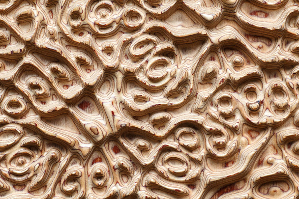 Hintergrund des 3D-Musters auf Holzplatte. - Foto, Bild