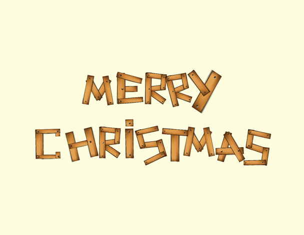 Illustration of Wooden Merry Christmas text - ベクター画像