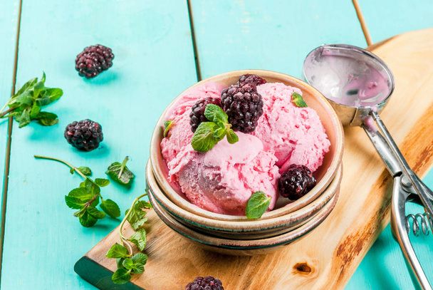 Berry ice cream in a small bowls - Photo, Image