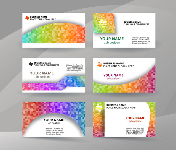 business card layout template set09 - Vettoriali, immagini