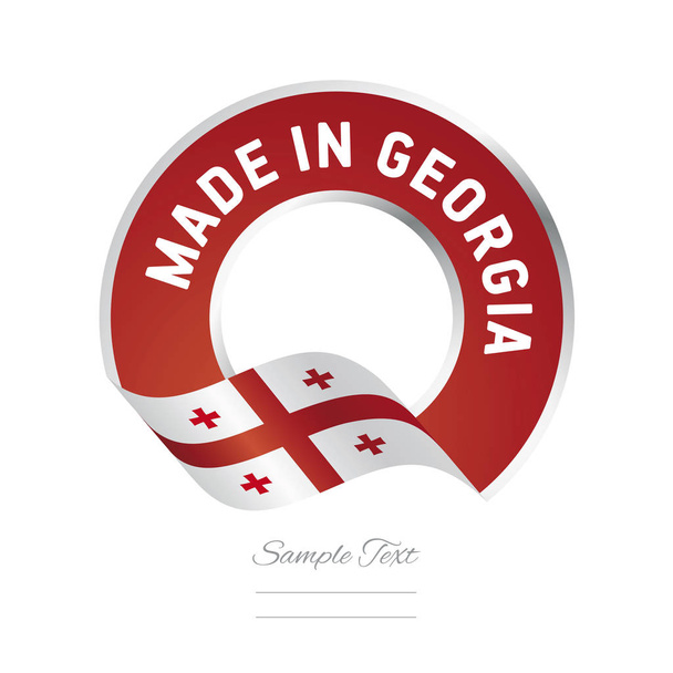 ジョージア州旗赤ラベル ロゴのアイコンは、 - ベクター画像