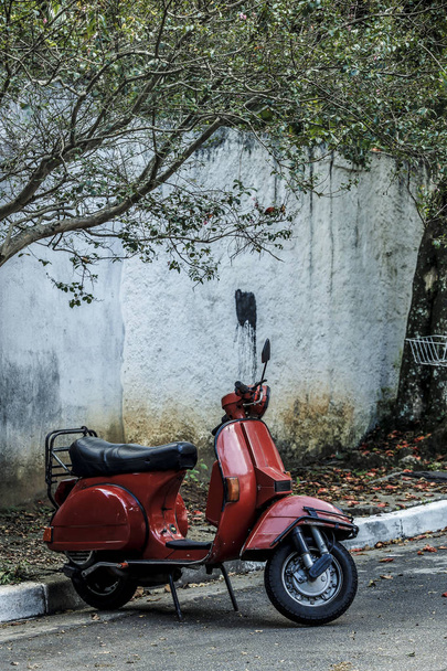 red scooter on street - Photo, Image