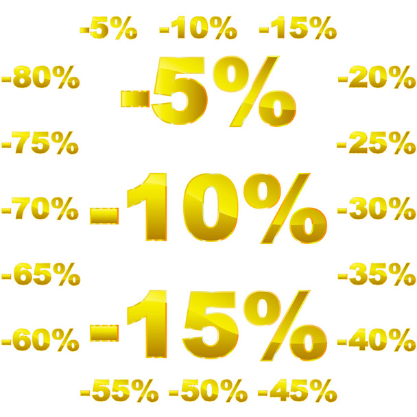 Discount sticker templates with different percentages - Διάνυσμα, εικόνα