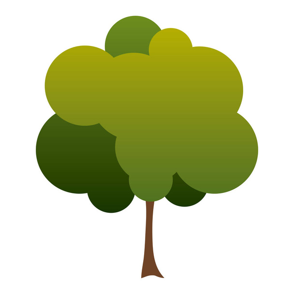 красочный силуэт маленькое листовое дерево с деградированными листьями
 - Вектор,изображение