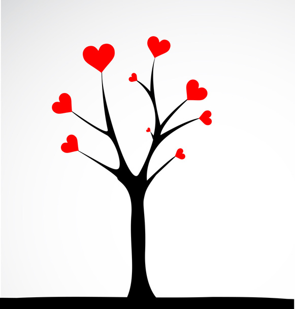 Abstract tree made with hearts. Vector - Vector, Imagen