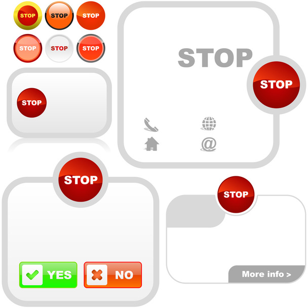 Stop button for web. - Vektor, kép