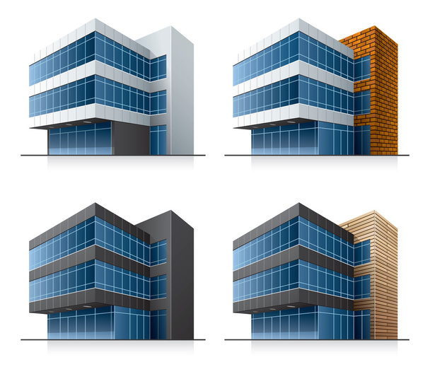 Cuatro edificios de oficinas vectoriales
 - Vector, Imagen