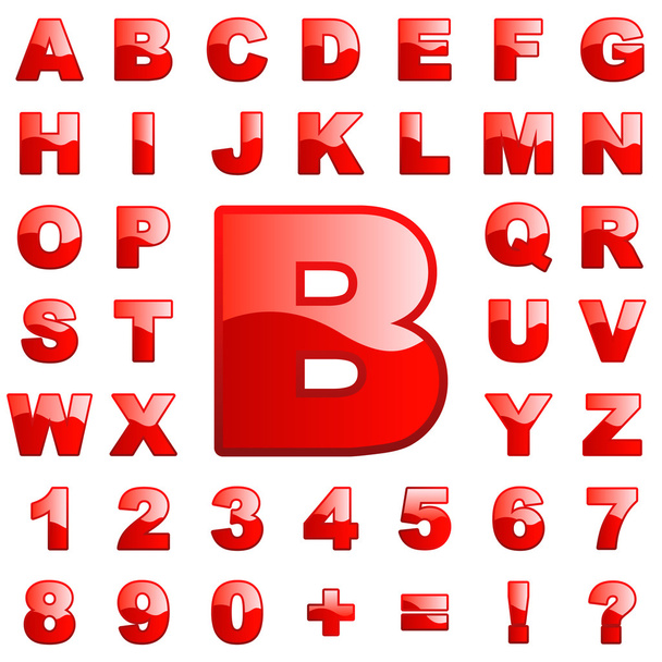 Alphabet. Red collection. - Вектор,изображение
