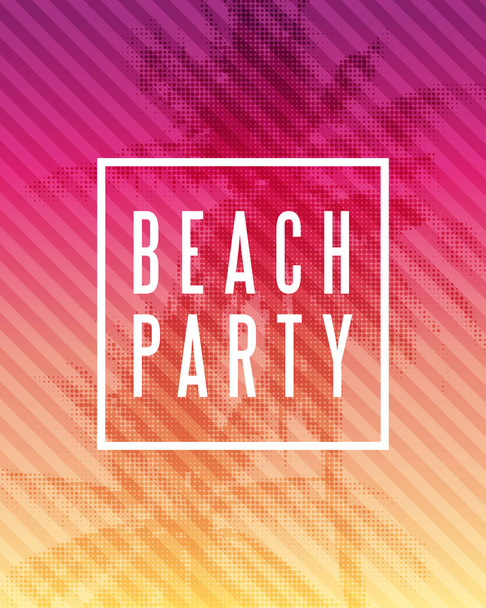 Diseño de póster de fiesta de playa de verano tropical
 - Vector, Imagen