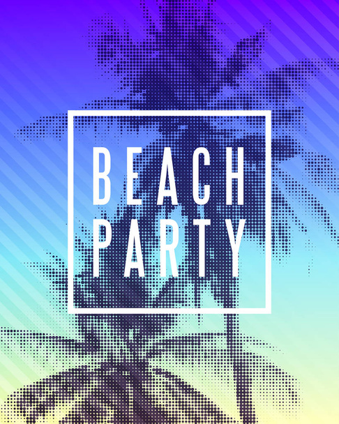 Tropical summer beach party poster design - Vector, Image