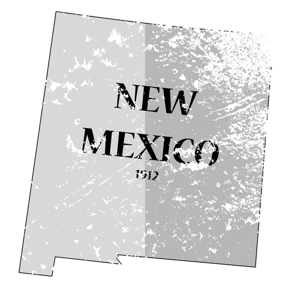 Yeni Meksika Devlet ve Tarih harita Grunged - Vektör, Görsel