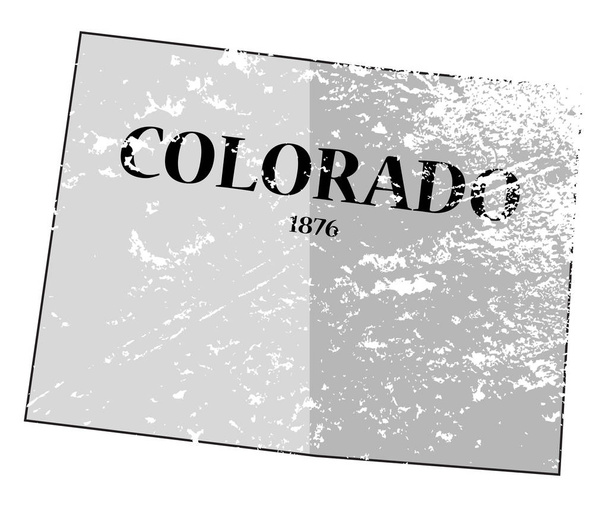 Colorado devlet ve Tarih harita Grunged - Vektör, Görsel