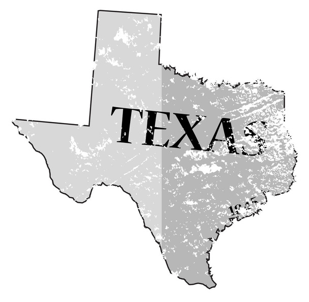 Texas State i Data mapę Grunged - Wektor, obraz