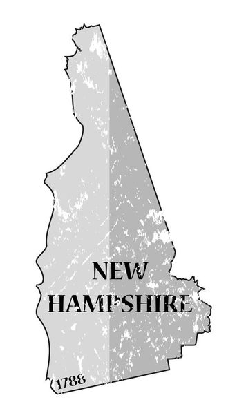Yeni Hampshire devlet ve Tarih harita Grunged - Vektör, Görsel