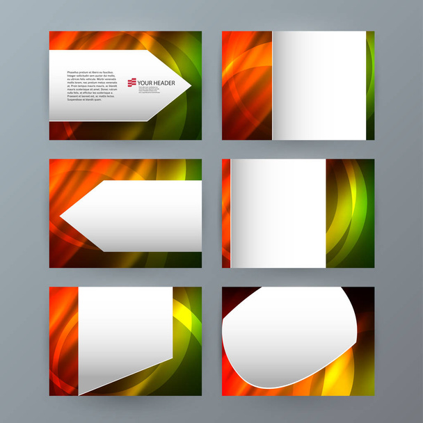 set templates horizontal presentation brochure powerpoint slide1 - Вектор, зображення