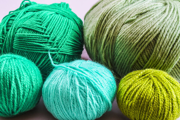 thread crochet wool green background - Φωτογραφία, εικόνα