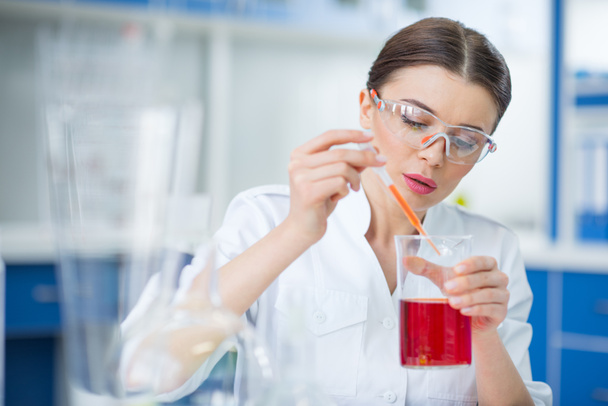 Scientist working in lab    - Фото, изображение