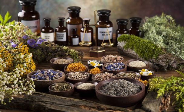 healing herbs, Natural medicine  - Photo, Image