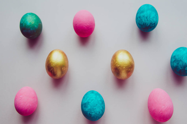 colorful easter eggs with confectionery sprinkling as pattern - Valokuva, kuva