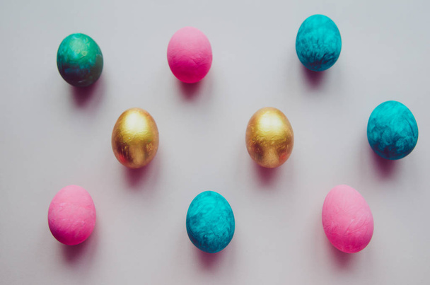 colorful easter eggs with confectionery sprinkling as pattern - Valokuva, kuva