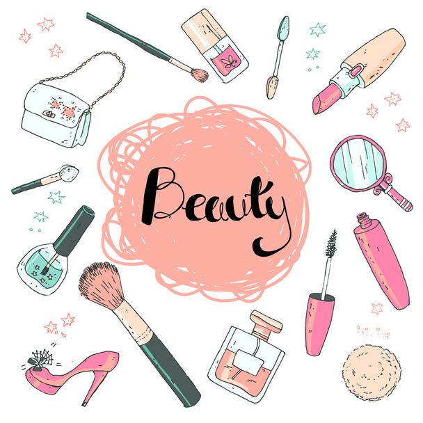 Beauty sketch background - Vector, Image