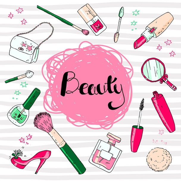 Beauty sketch background - Vecteur, image