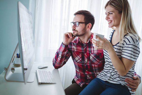 Couple in love working from home  - Photo, Image