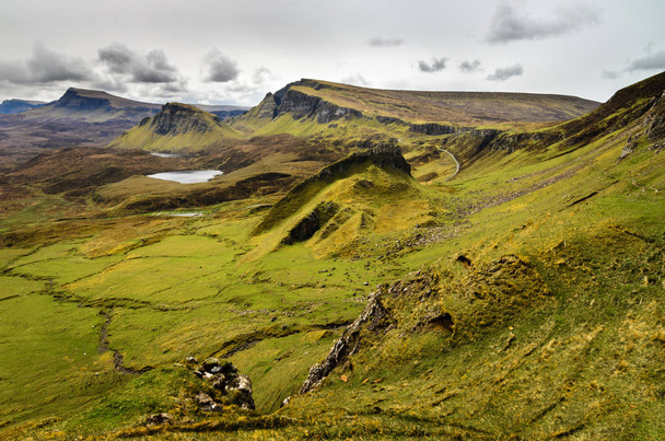 Ilha de skye, Montanha Quiraing, Escócia paisagem cênica. Reino Unido
 - Foto, Imagem