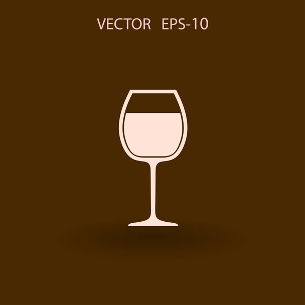 Flat a wine glass icon, vector illustration - Διάνυσμα, εικόνα