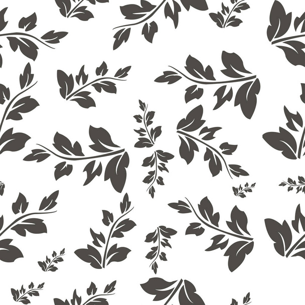 Rowan arka plan siyah beyaz yaprakları - Vektör, Görsel