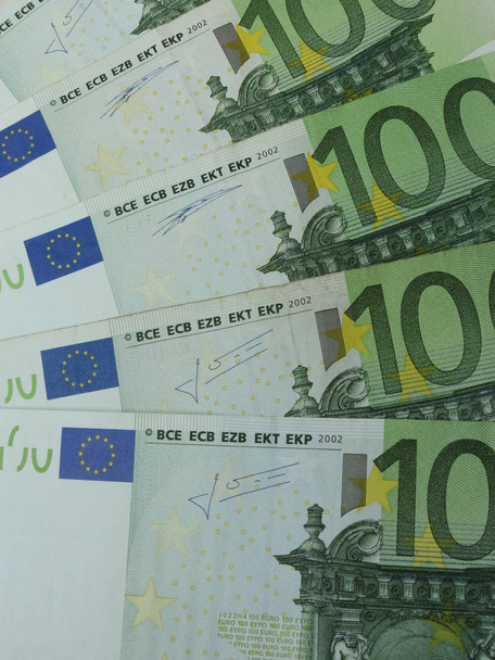 100 euro (Eur) bankovky - zákonným platidlem Evropské unie - Fotografie, Obrázek