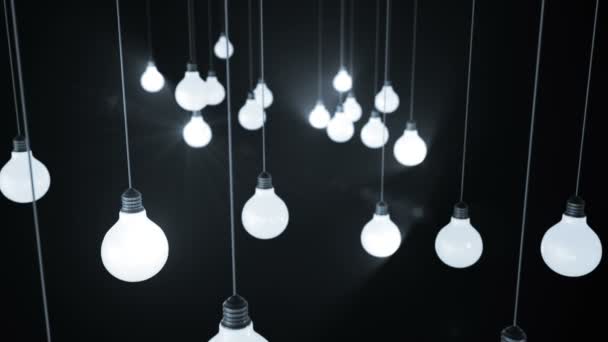 Light bulbs. 3d animation - Felvétel, videó