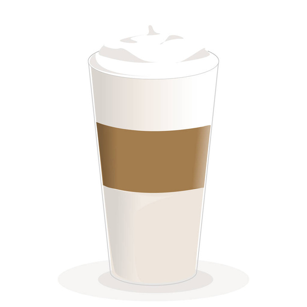 latte macchiato kávé ikon - Vektor, kép