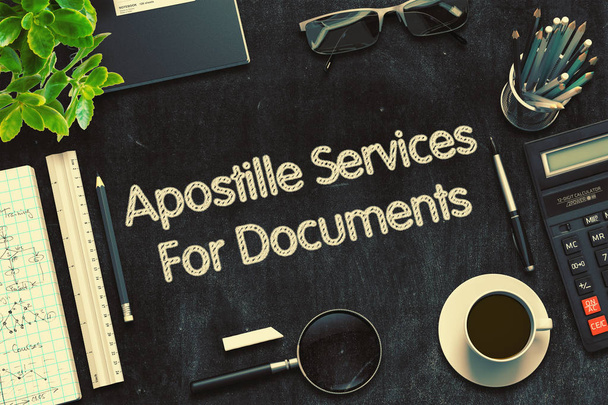 Apostille diensten voor documenten Concept. 3D render. - Foto, afbeelding