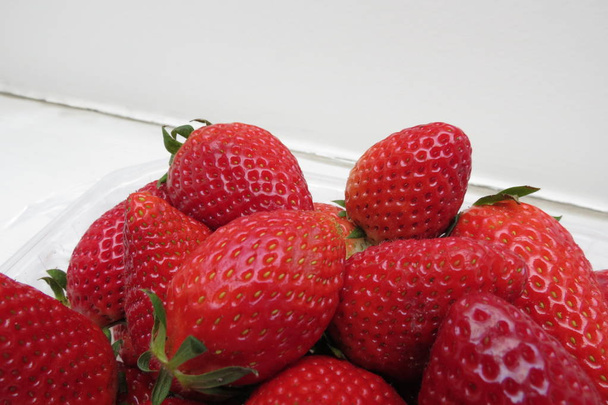 Strawberry (Fragaria x ananassa) fruit vegetarian food - Photo, Image