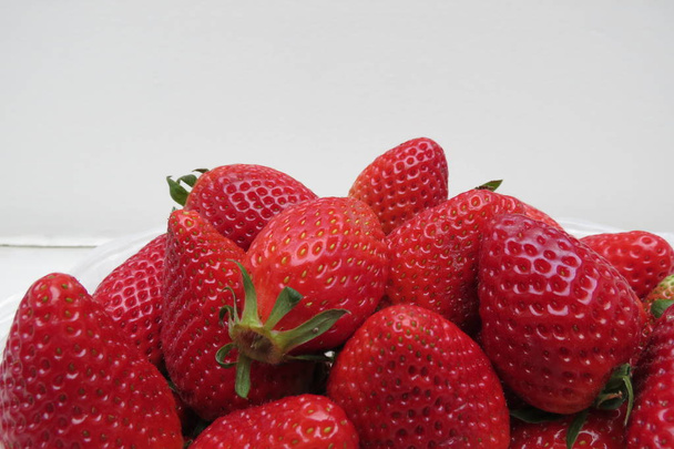 Strawberry (Fragaria x ananassa) fruit vegetarian food - Photo, Image
