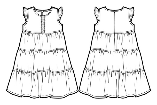 Esquisse technique d'une robe d'été
 - Vecteur, image
