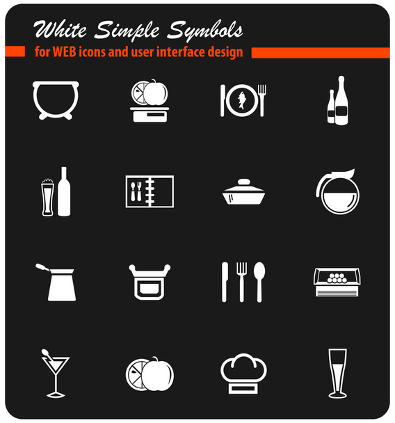 food and kitchen icon set - Vector, Image